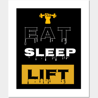 Eat, sleep, lift gym motivation Posters and Art